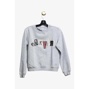 Carven Grey Graphic Carven Crew Neck Sweater Cotton